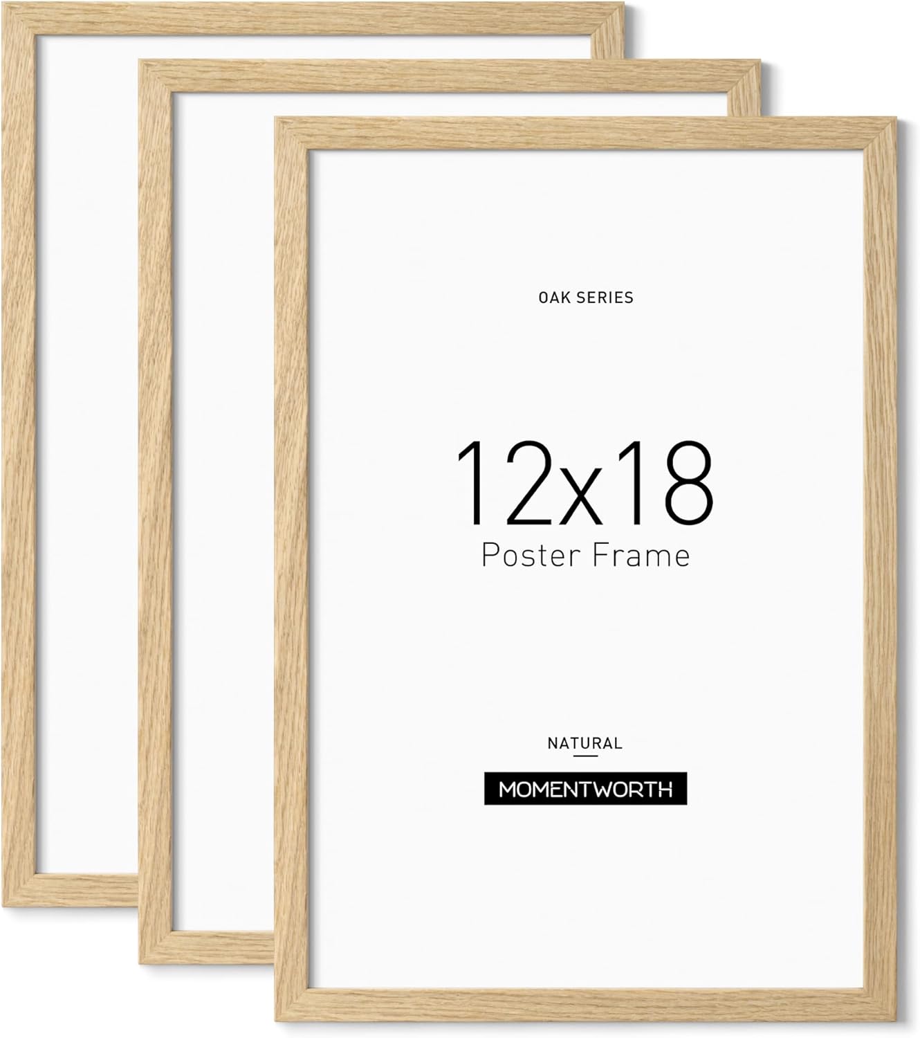 12x18 Frame Set of 3, Solid Oak Wood for Stylish Wall Decor