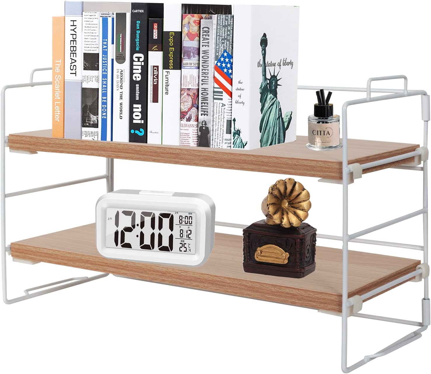 Adjustable 2-Tier Desk Shelf Organizer by ShellKingdom