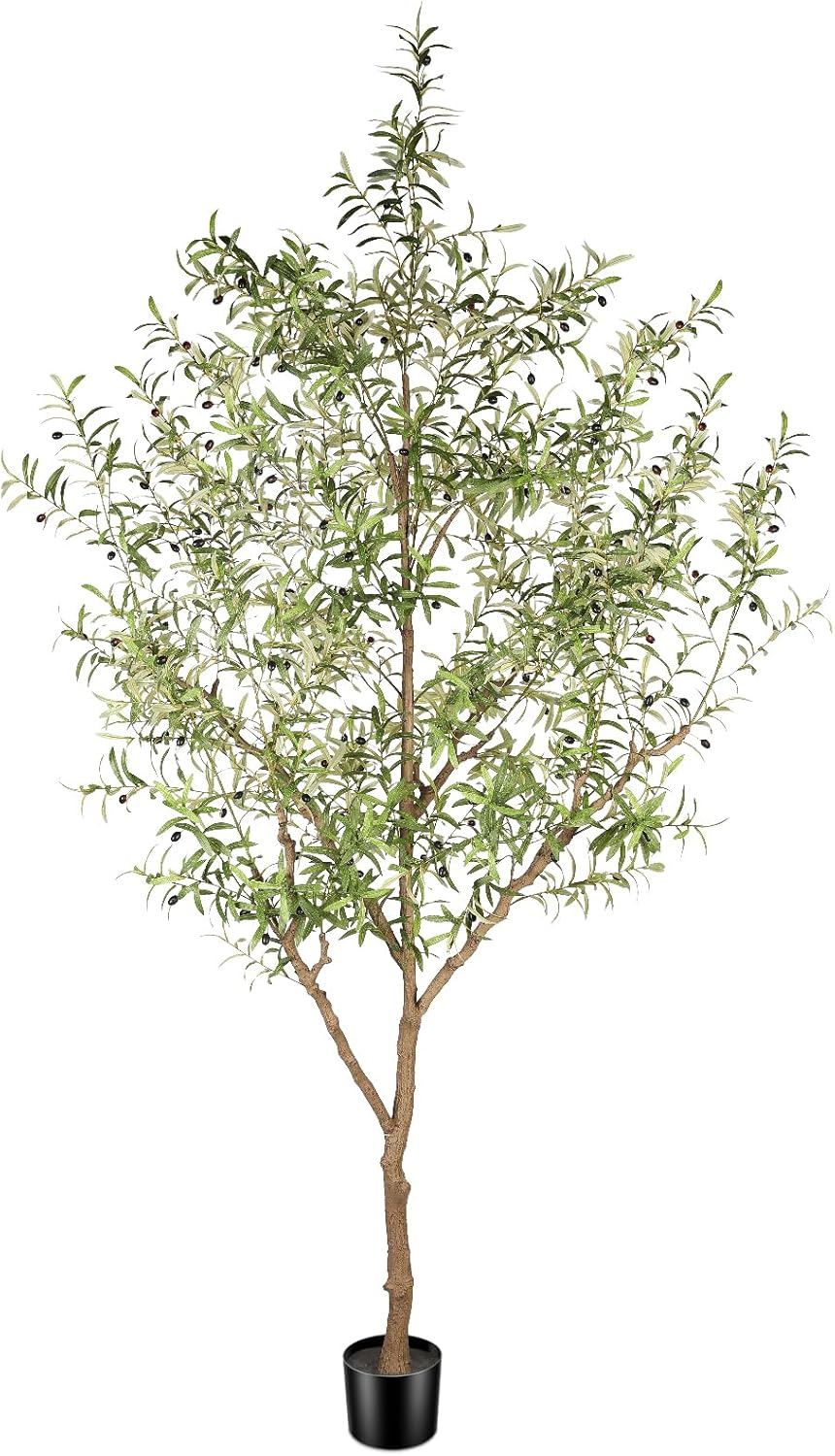 Faux Olive Tree 9ft - Realistic Artificial Olive Tree for Decor