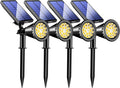 KEV 800 Lumens Solar Spot Lights Outdoor 4-Pack - Bright Adjustable