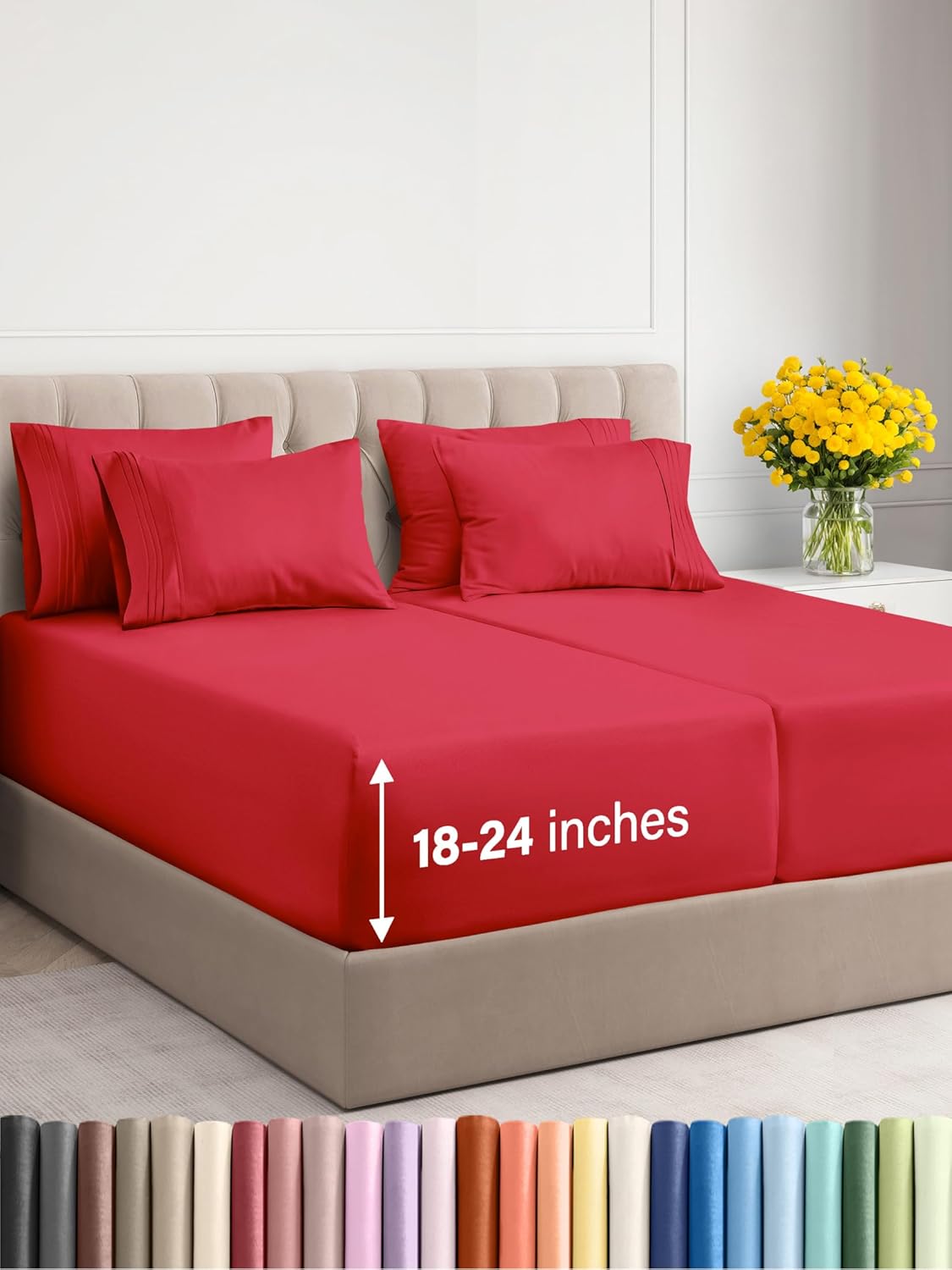 Hotel Luxury Cooling Sheets Set - Extra Deep Pockets - Super Soft & Wrinkle-Free