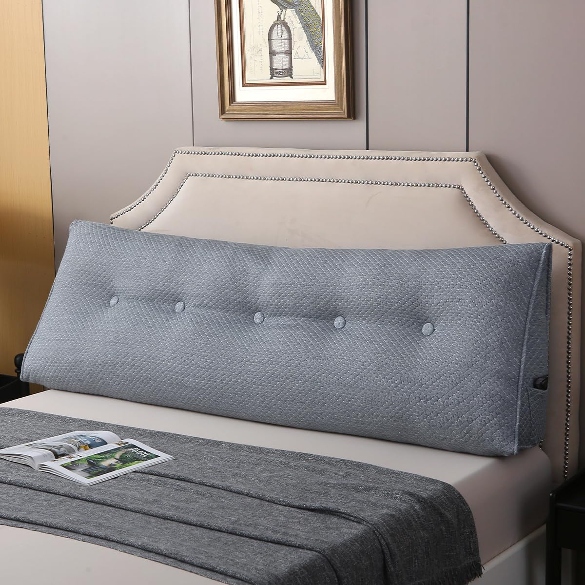Wedge Headboard Pillow for Bed, Perfect Support for Relaxing
