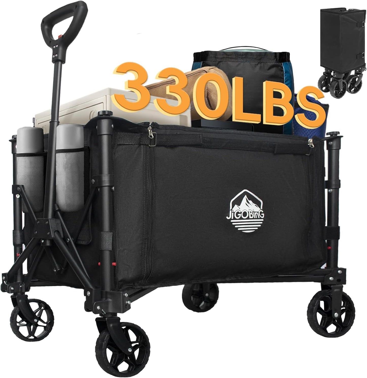 Collapsible Wagon with Wheels for Heavy Duty Outdoor Use