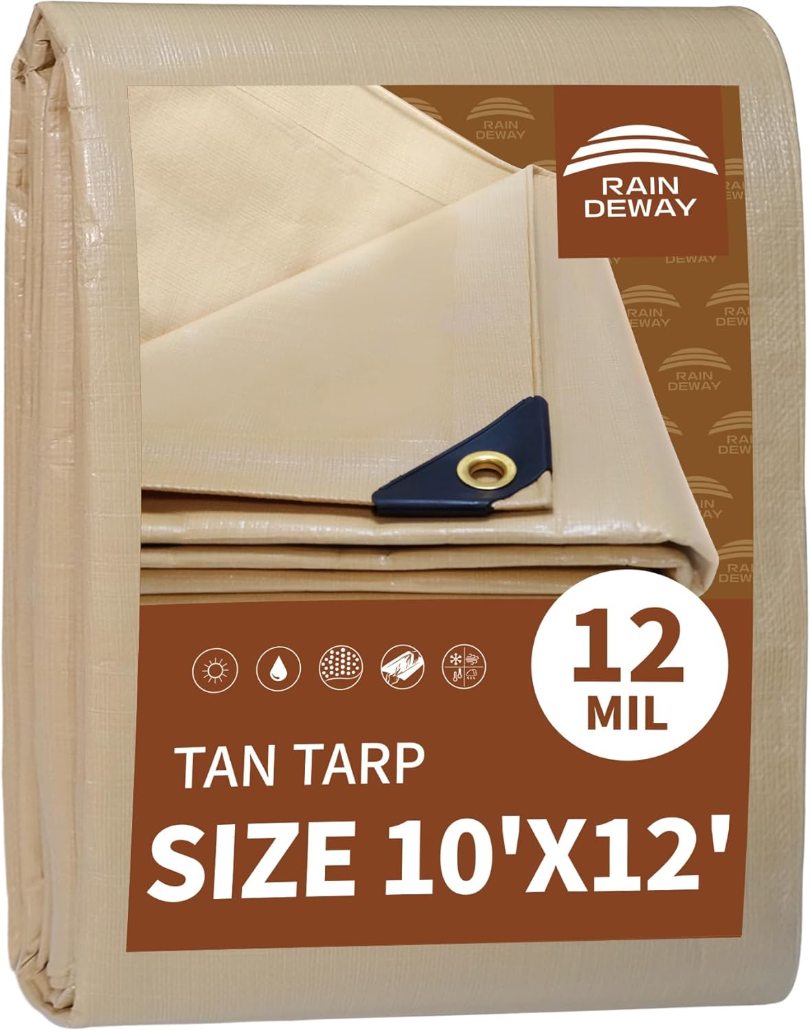 Heavy Duty 10x12 Feet Waterproof Tarp for All Weather Needs