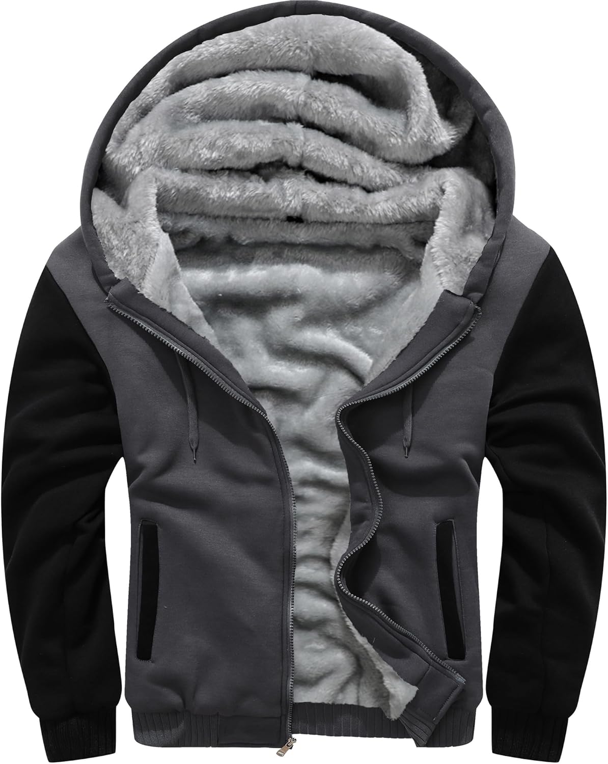 MACHLAB Men's Pullover Winter Workout Fleece Hoodie Jacket
