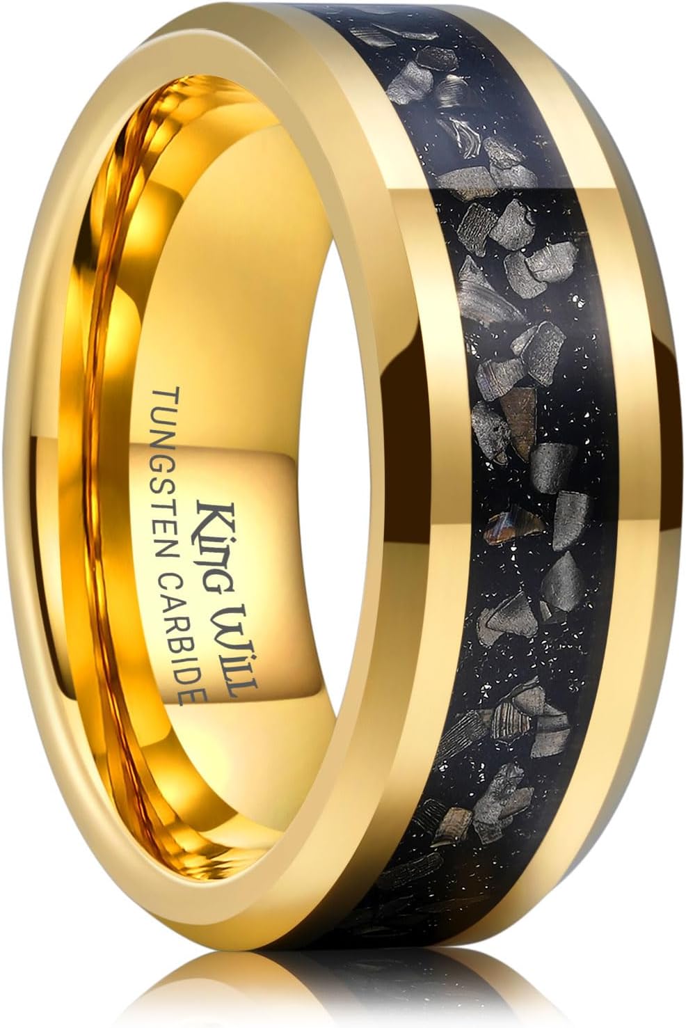 King Will Mens Meteorite Tungsten Wedding Bands for Couples