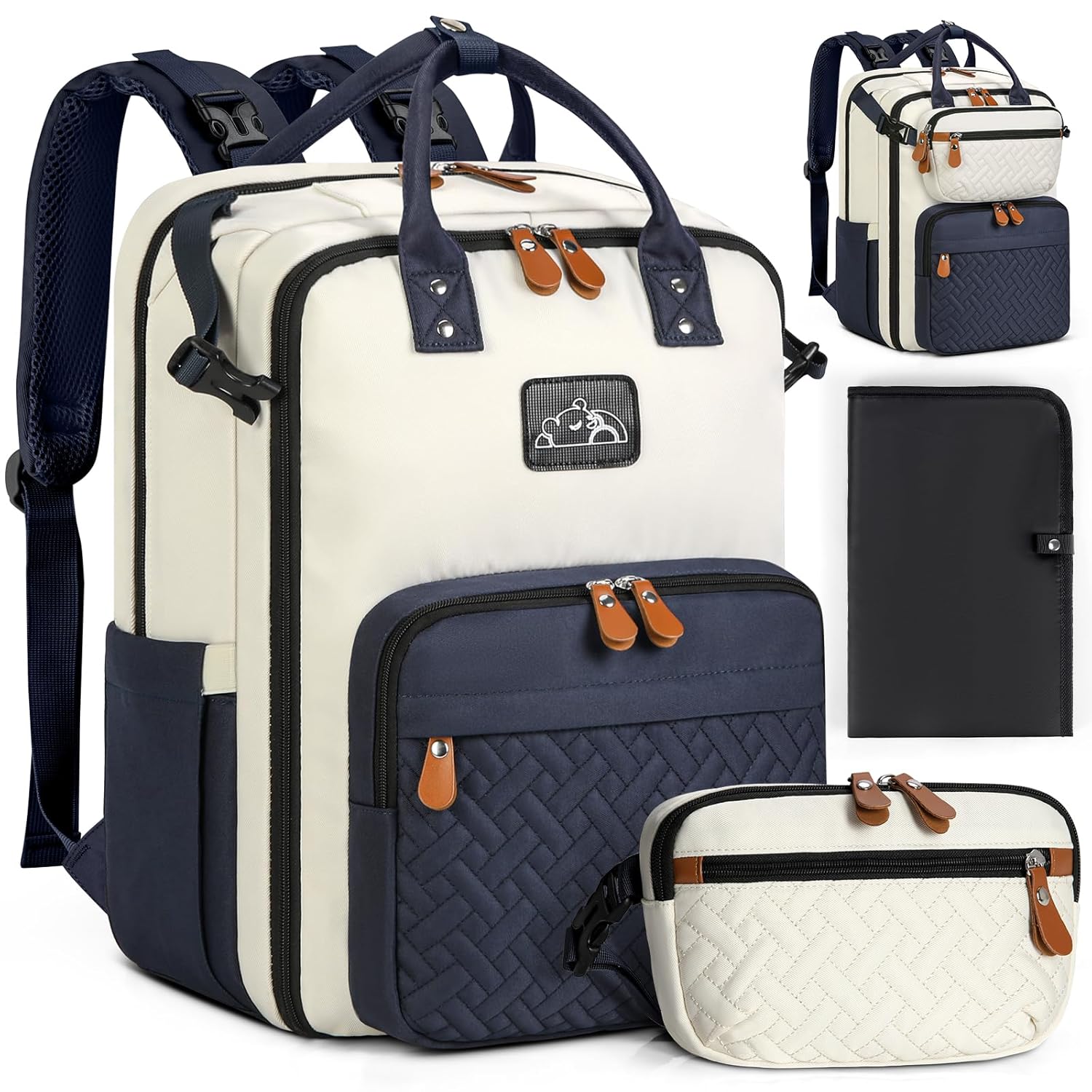 RAINSMORE Diaper Bag Backpack: Large Waterproof Baby Bag