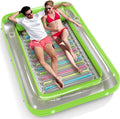 Inflatable Tanning Pool Lounger Float - 4 in 1 Sunbathing Mat