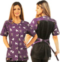 Purple Poodle Waterproof Dog Grooming Smock - Hair & Bleach Resistant