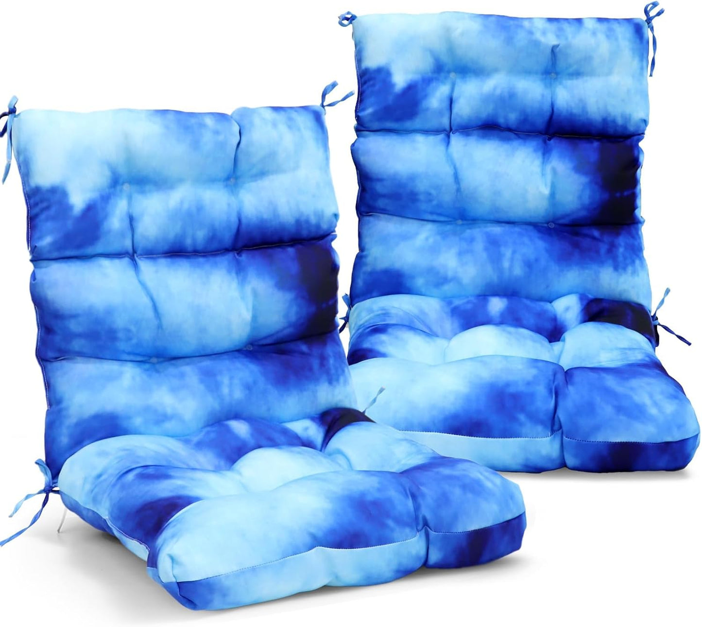 EAGLE PEAK Tufted High Back Patio Chair Cushions Set of 2