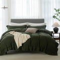 Cooling Full Duvet Cover Set 3 Pieces - 100% Washed Cotton Full 80x90