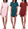 Women's Short Sleeve Nightgown Dress - Soft Everyday Sleepwear Real