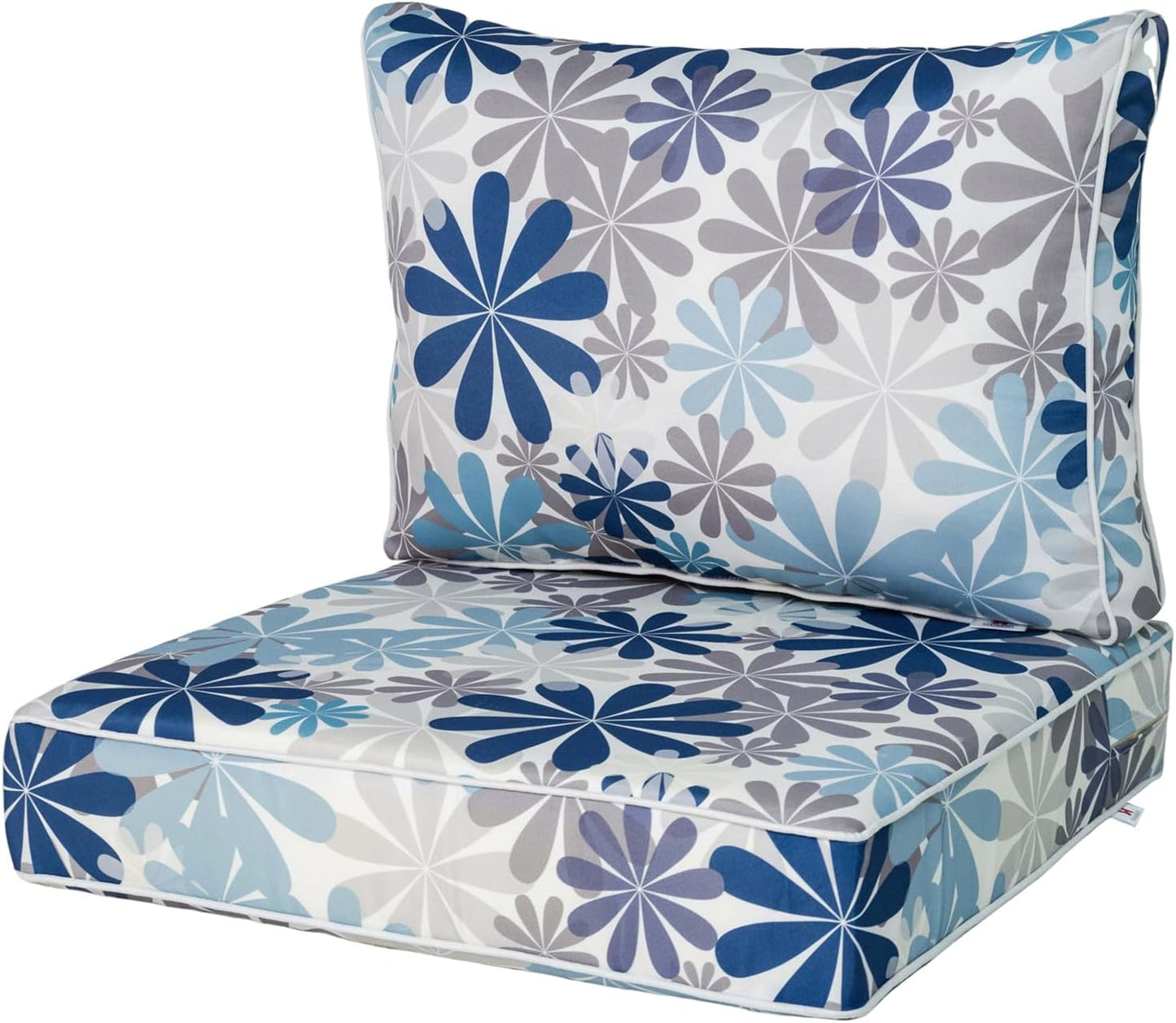 Outdoor Seat/Back Deep Chair Cushion Set for Patio Furniture