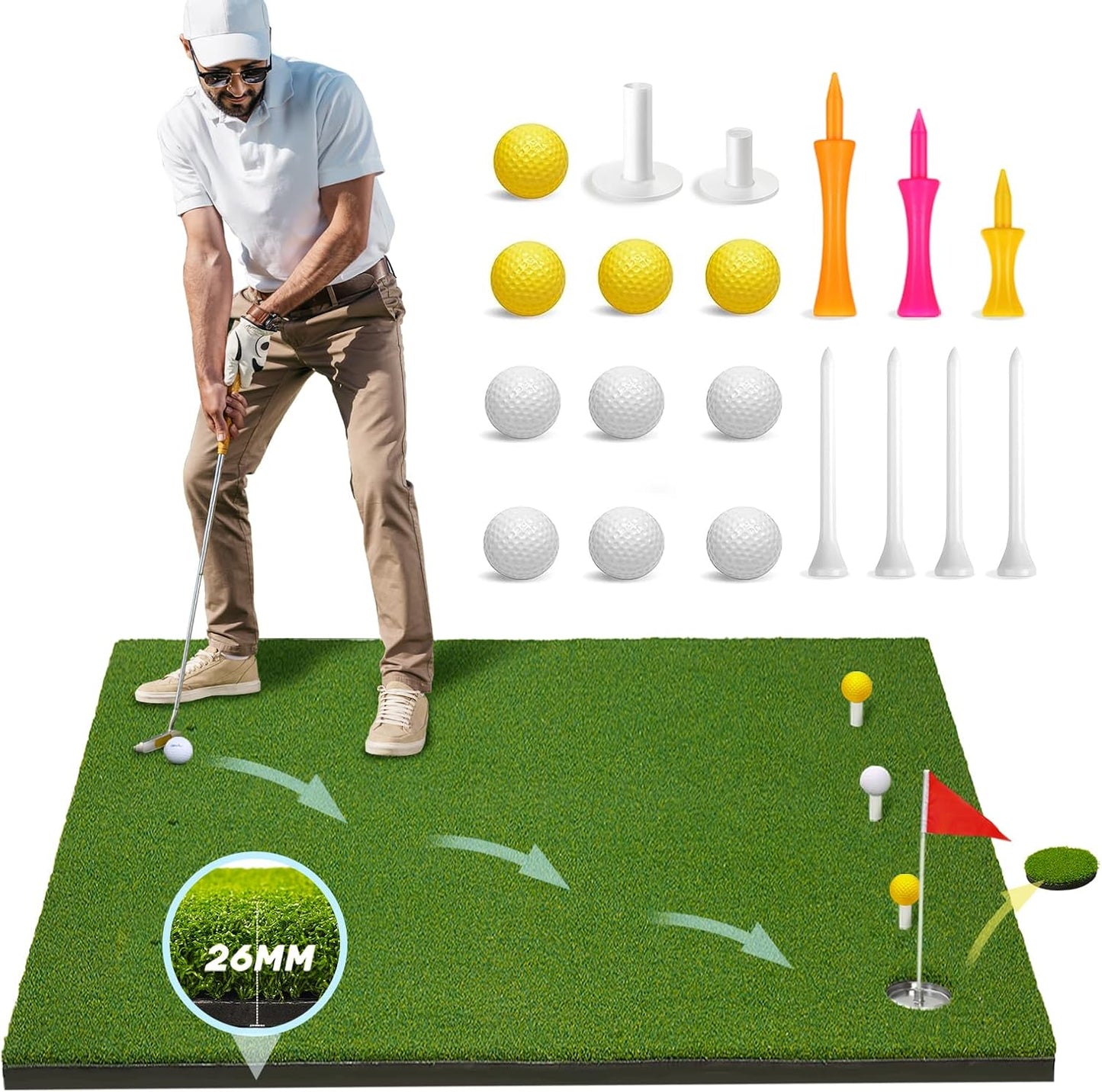 Durable 5x4 ft Premium Golf Mat - Practice Swing, Chip & Putt with Ease!