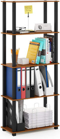 Furinno Turn-N-Tube 5-Tier Shelf Light Cherry/Black - Slim Storage