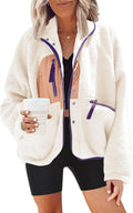 Nirovien Womens Fuzzy Fleece Jacket Button Down Sherpa (Style NDZW)