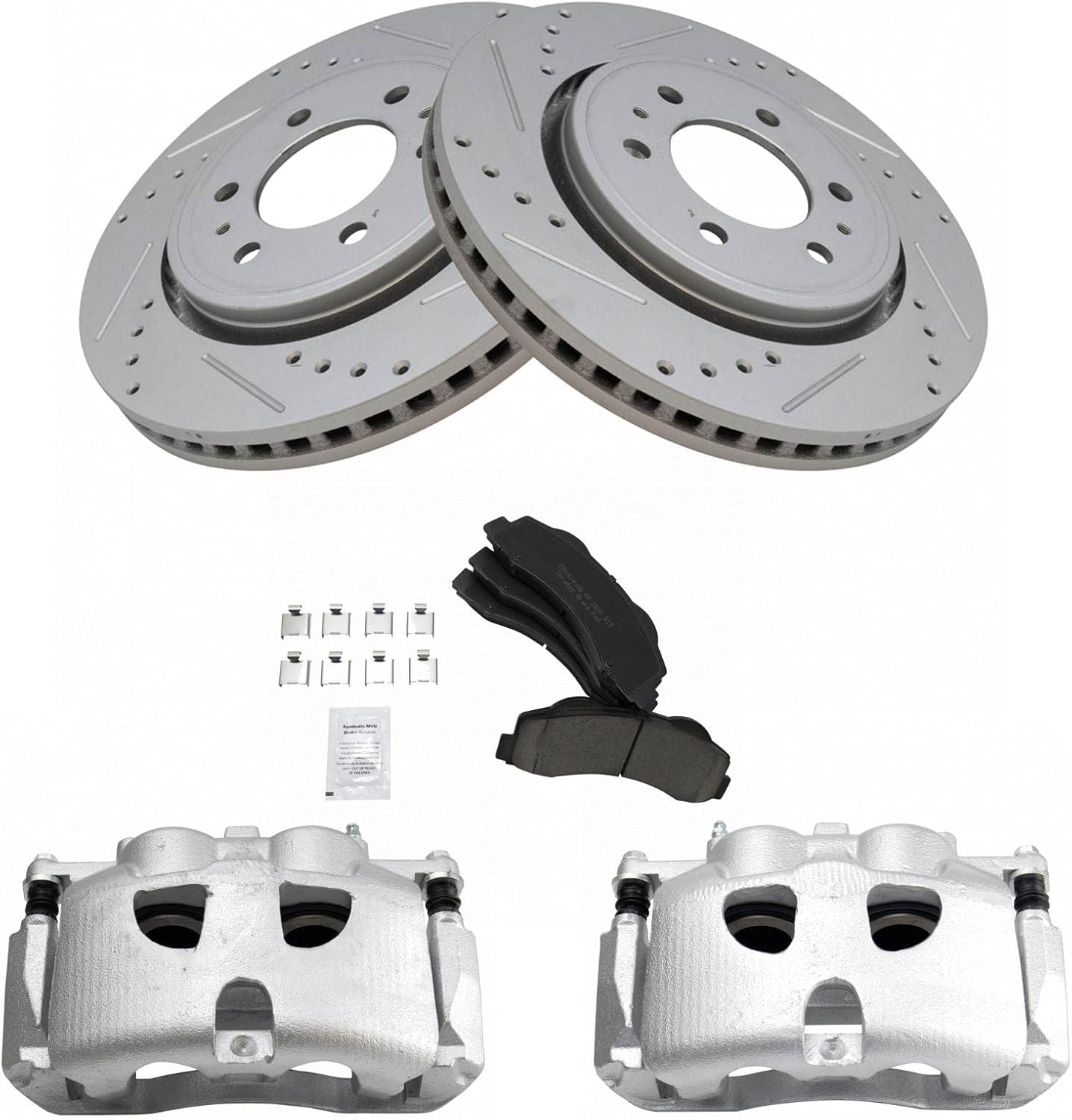 TRQ Front Performance Brake Pad & Rotor Kit for Ford Vehicles