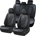 Coverado Leather Seat Covers Full Set - Waterproof Black Seat