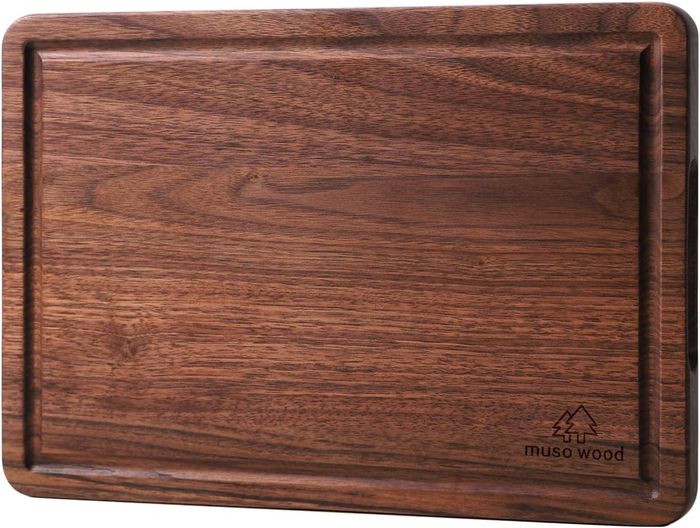 Muso Wood Walnut Cutting Board with Juice Groove and Handle