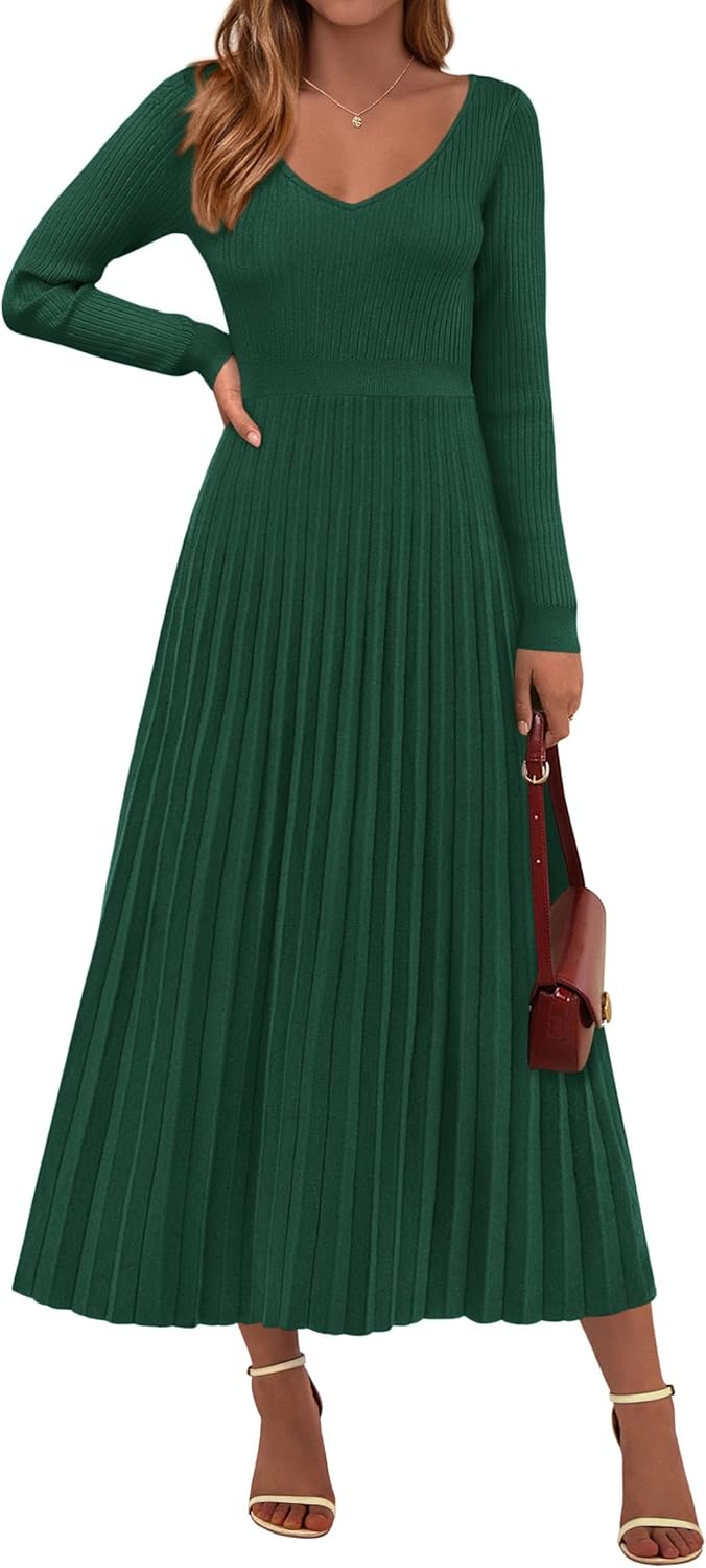 PRETTYGARDEN Women Sweater Dress for Elegant Fall Fashion