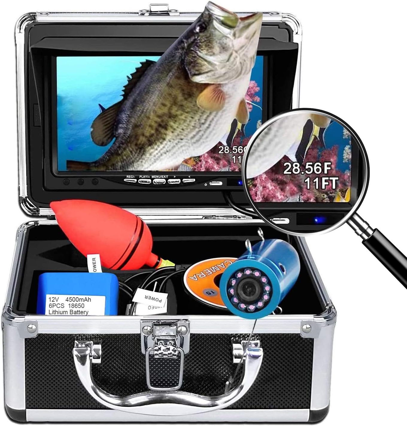 Clear Depth & Temp Viewing: Portable Fishing Camera