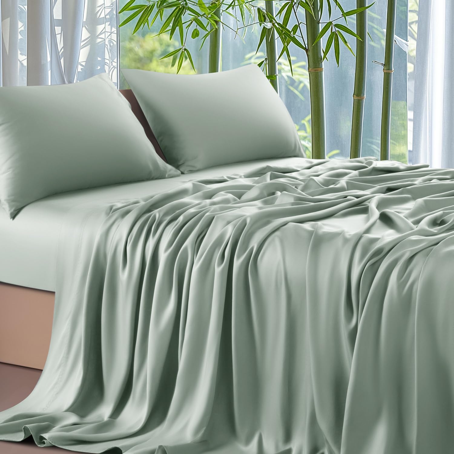 Ultra Cooling Bamboo Sheets Queen Size for Hot Sleepers