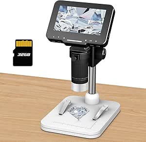 USB Digital Microscope with 4.3ft' Screen for Adults and Kids