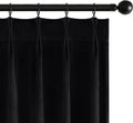 MIULEE Pinch Pleated Black Velvet Blackout Curtains 92 in - Luxury