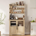 Farmhouse Kitchen Bakers Rack with Power Outlet - ElfinAura
