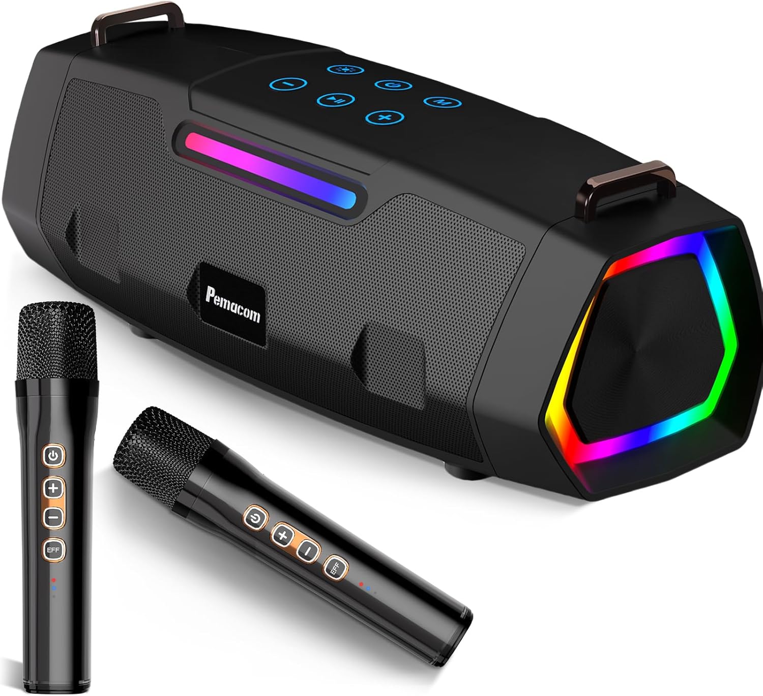 Portable Bluetooth Karaoke Machine with 60W Speaker & Microphones