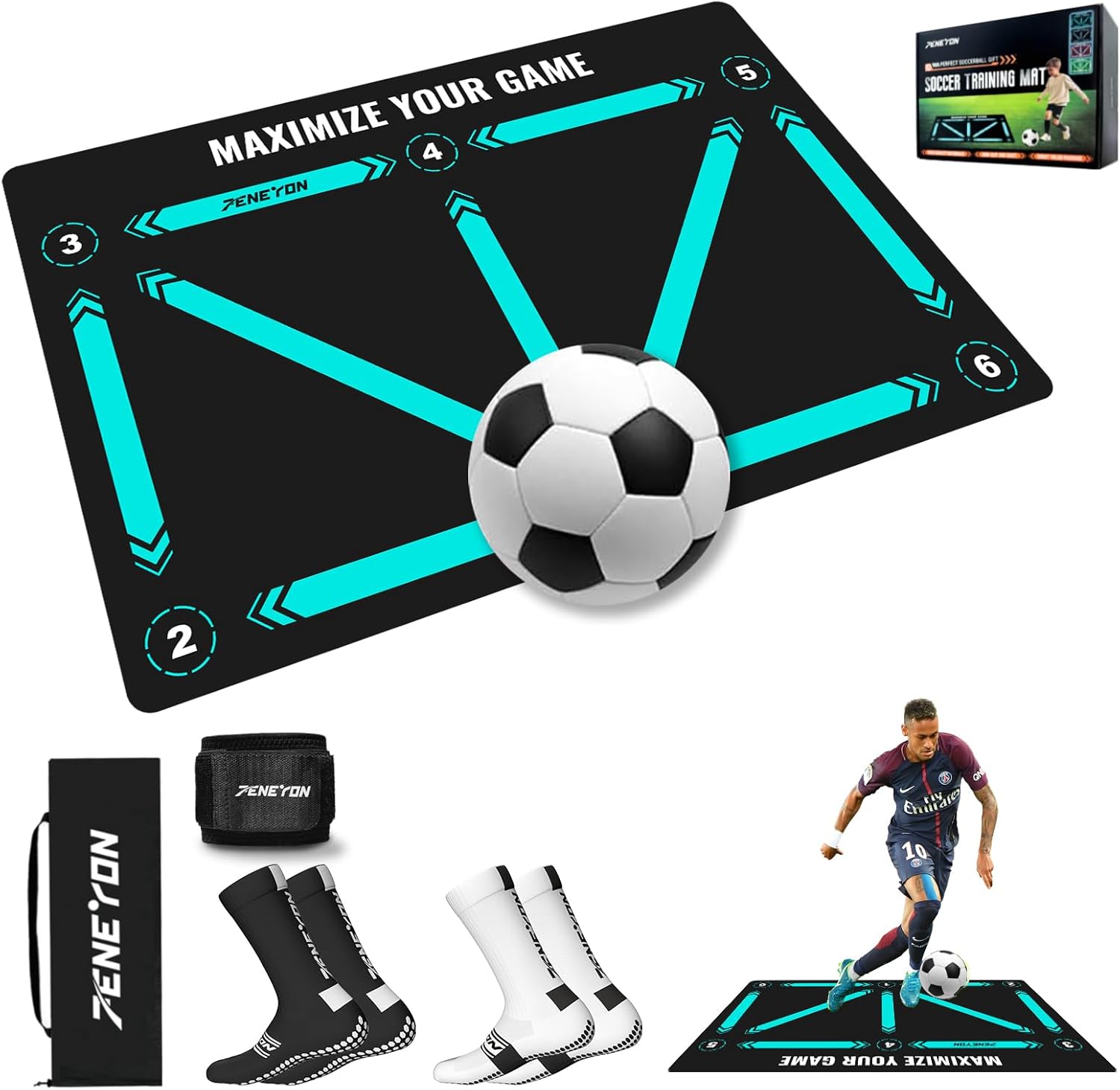 Football Footstep Training Mat for Agility and Coordination Skills