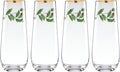 Lenox Holiday 4-Piece Stemless Flute Set - Festive Gold-Rimmed Glasses