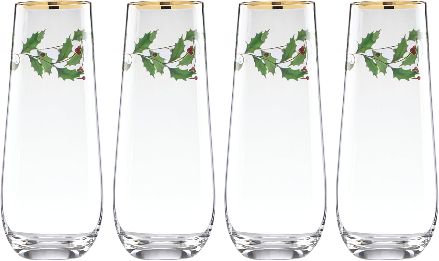 Lenox Holiday Stemless Flute Set for Festive Celebrations