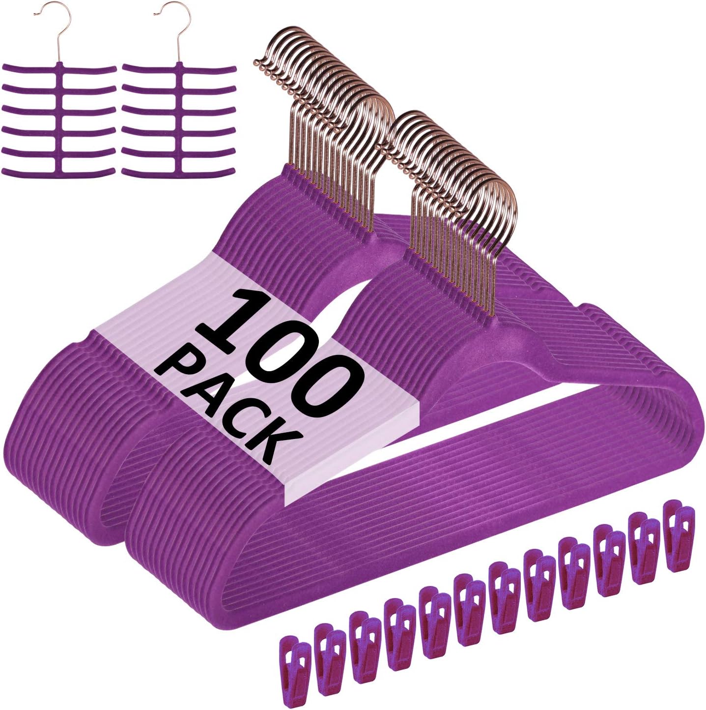 VECELO Premium Velvet Clothes Hangers for Heavy Duty Use