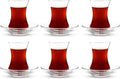 ums Turkish Tea Glass Set Slim Waist Design - 48-Piece Tea Set