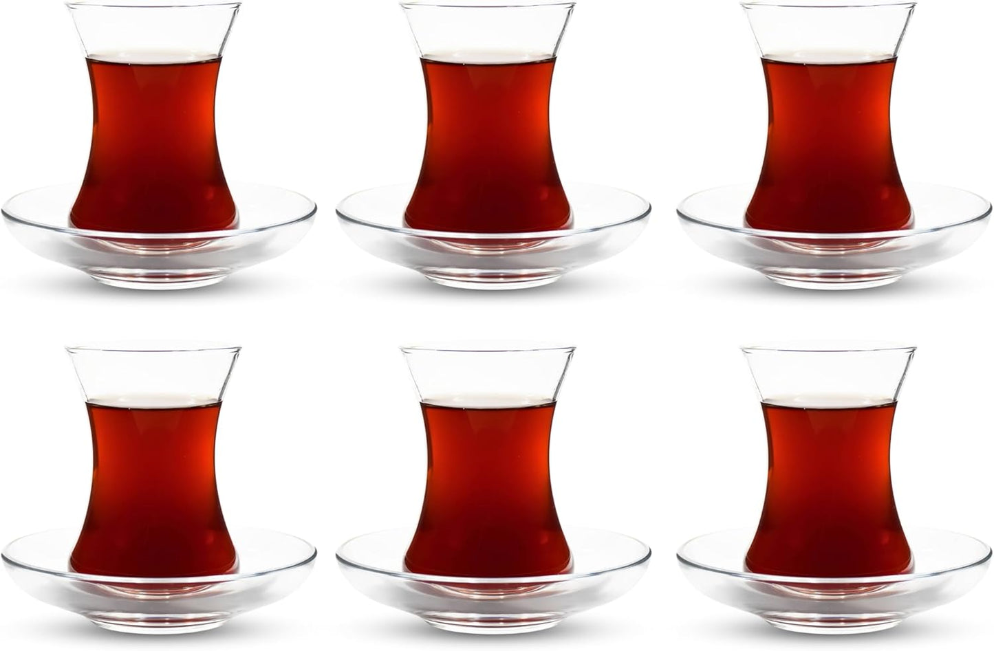 Turkish Tea Glass Set with Slim Waist Design for 24 People