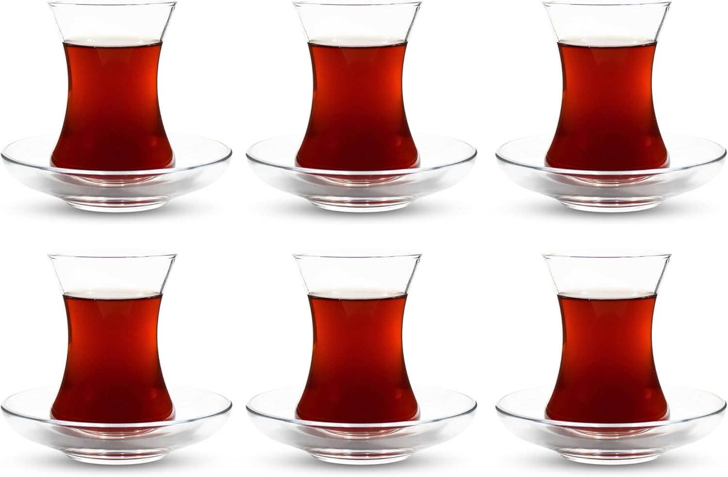 Turkish Tea Glass Set with Slim Waist Design for 24 People
