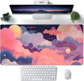 Cute Desk Mat Kawaii Clouds Pink Purple XXL Desk Pad - Large Mouse Pad