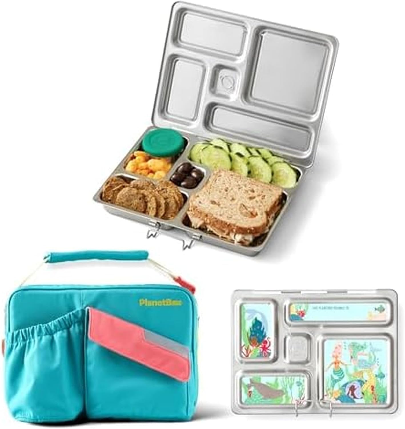 PlanetBox Rover Stainless Steel Bento Box Kit for Kids Lunch