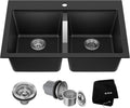 KRAUS Quarza 33-inch Drop-In/Undermount Double Bowl Sink
