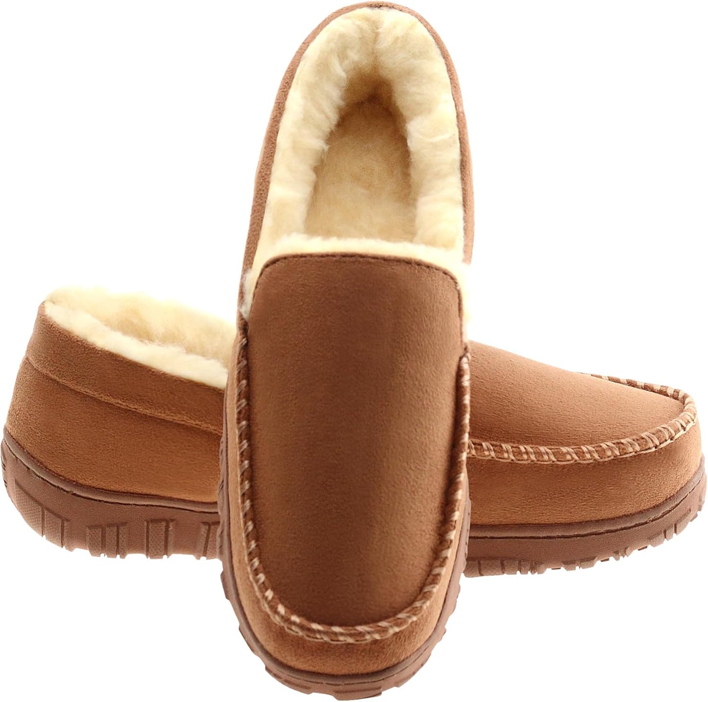 Lulex Moccasins for Men: Plush Indoor Outdoor Slippers