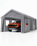 Heavy-Duty Carport for All Seasons with 4 Windows and Doors