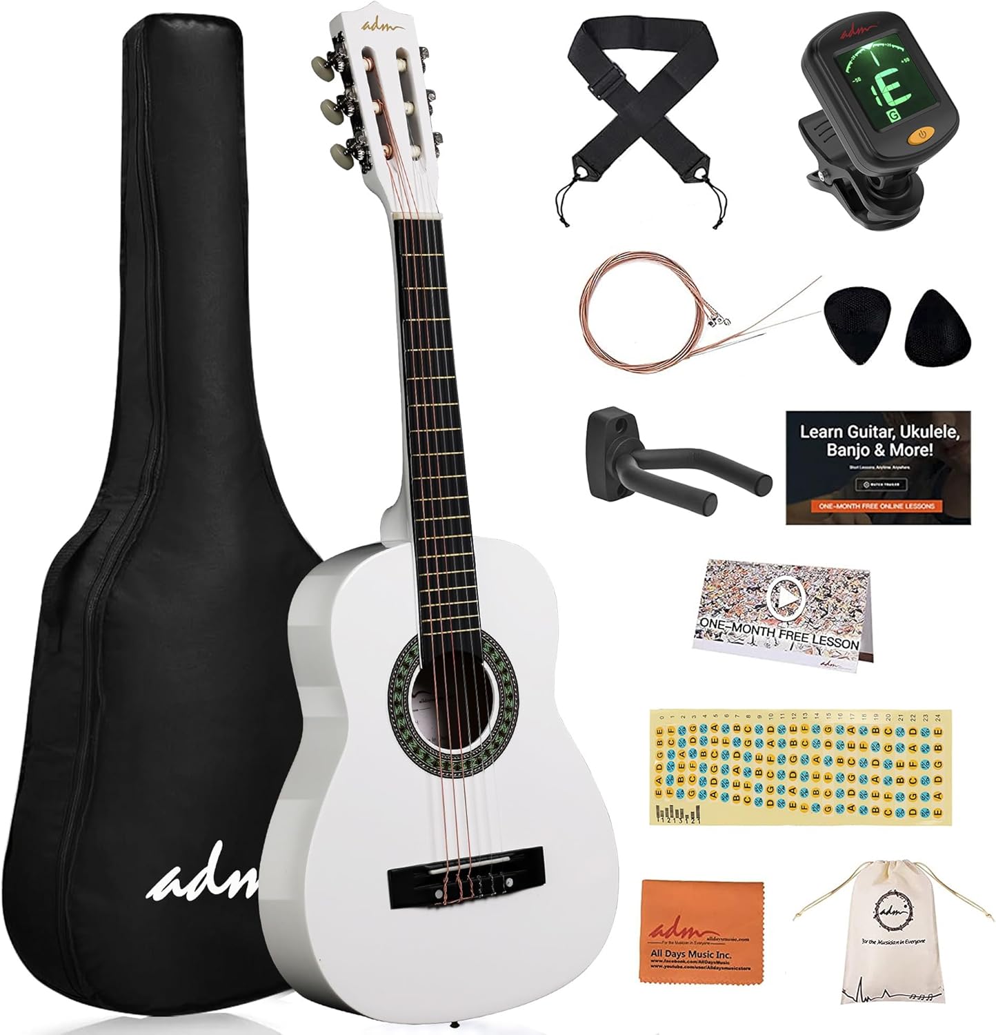 Beginner Acoustic Classical Guitar Bundle Kit for Kids and Youth