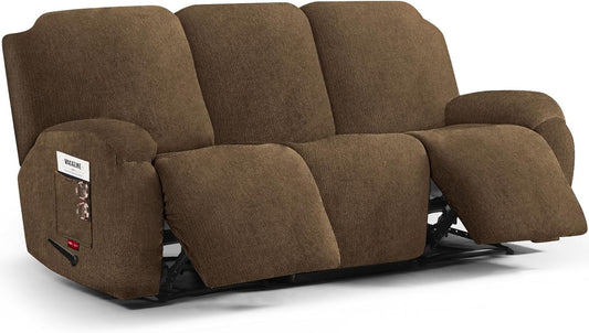 Stretch Recliner Sofa Cover - Plush Fabric Protector for Comfort