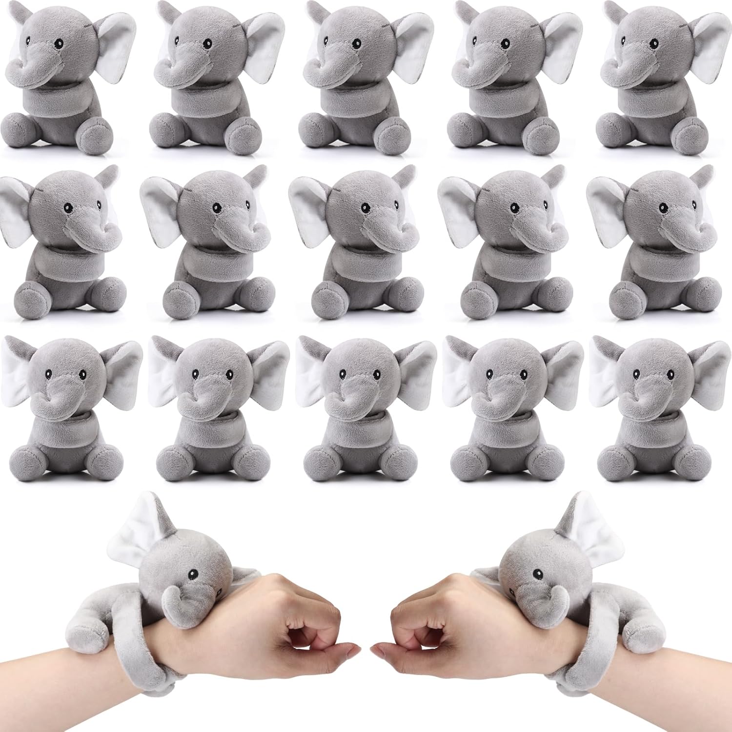 Ceenna 16 Pcs Stuffed Animal Slap Bracelets for Fun Gifts