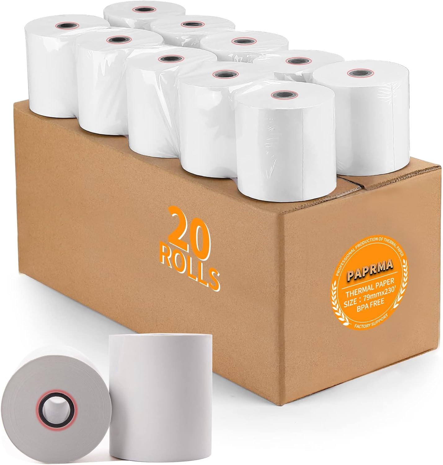 3 1/8in x 230ft Thermal Paper Rolls for POS Systems