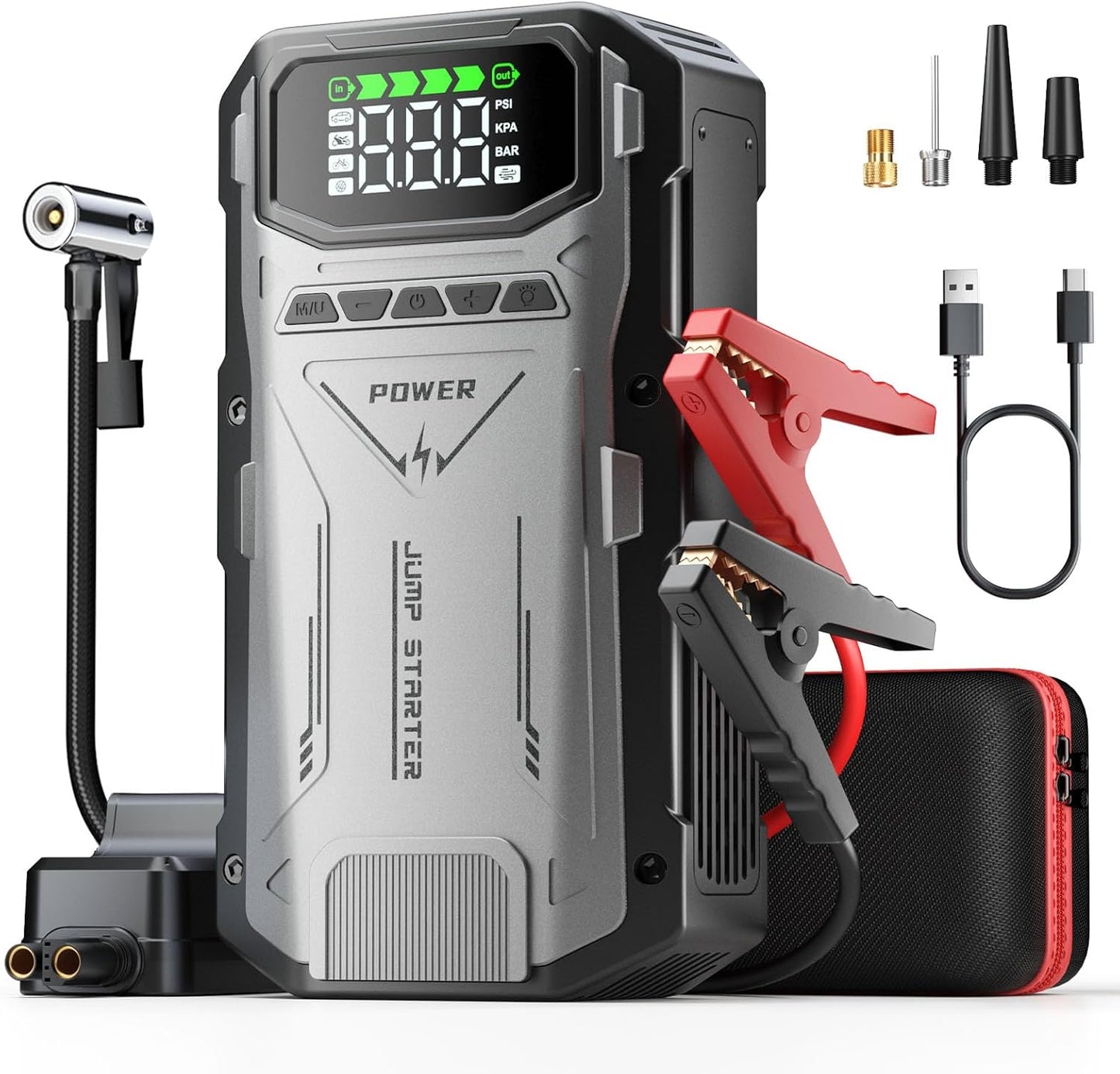 Jump Starter with Air Compressor for Roadside Emergencies