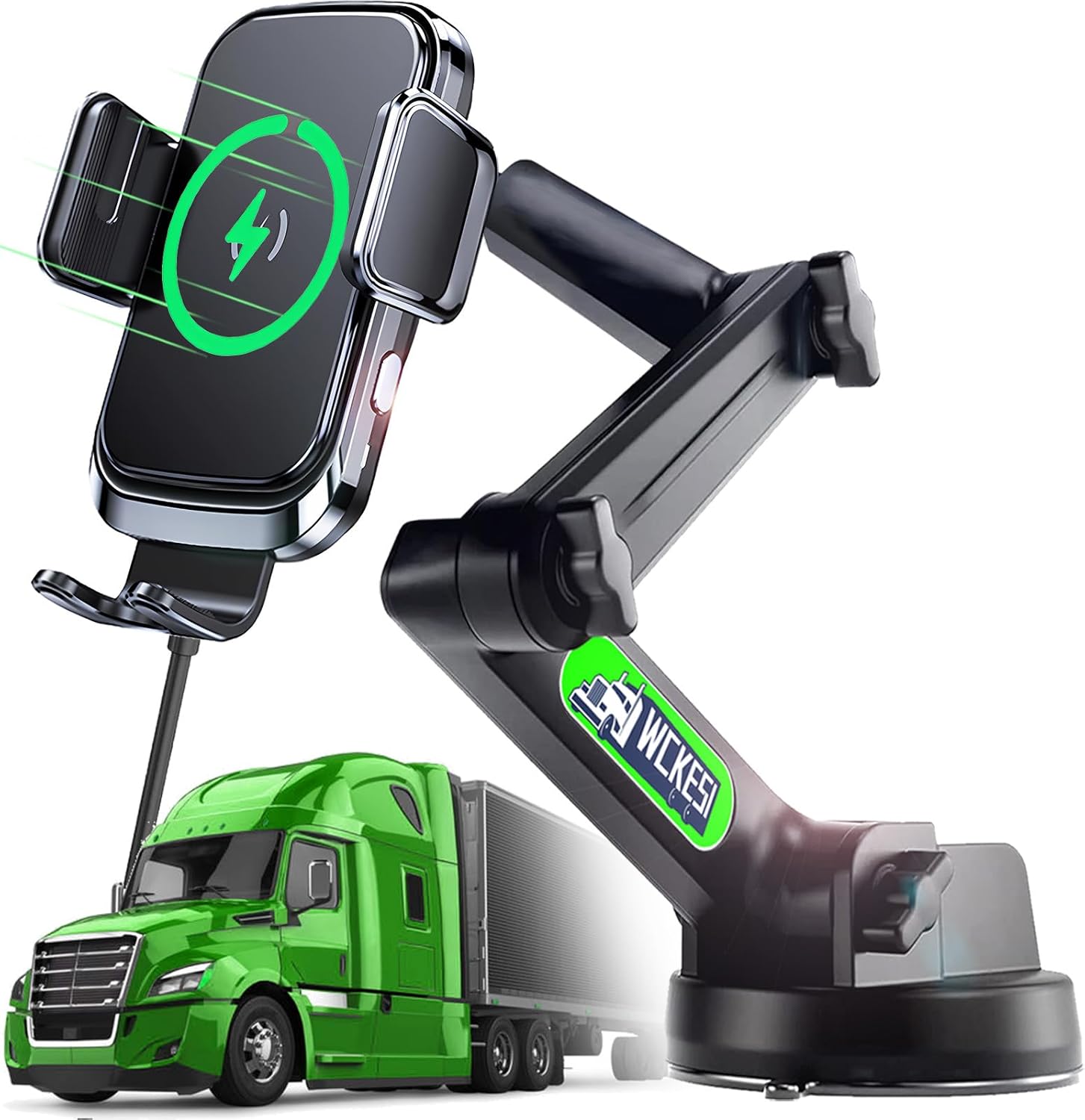 15W Fast Charge Truck Phone Holder - Long Arm Design