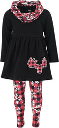 Unique Baby Girls 3pc Christmas Outfit Set - Soft Tunic, Leggings Pant