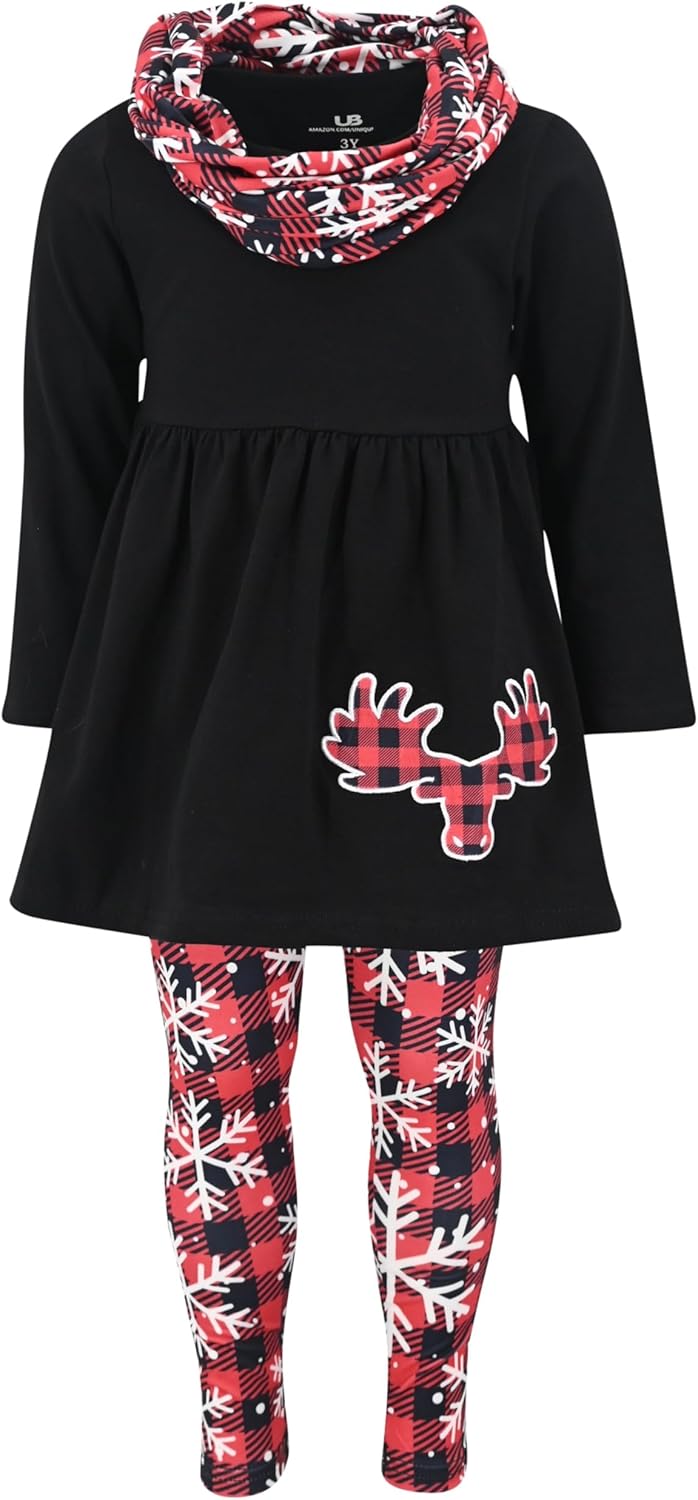 Unique Baby Girls 3pc Outfit Set for Christmas Celebrations